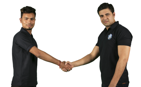 two cleaners shaking hands indicating broombergs cleaning partners